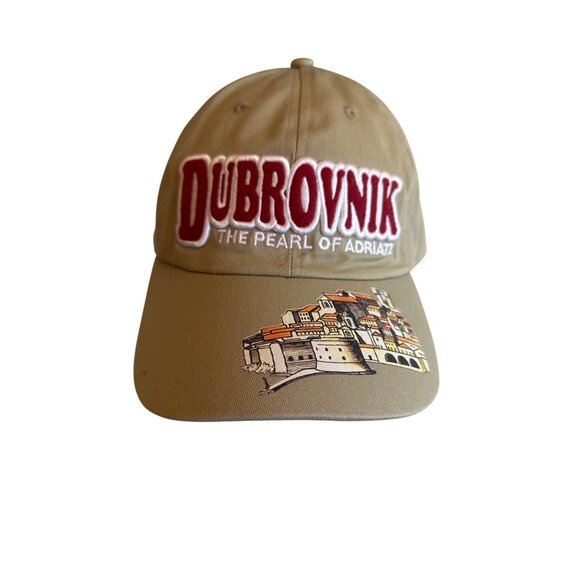 Dubrovnik The Pearl Of Adriatic Embroidered Beige Baseball Cap - Picture 1 of 5